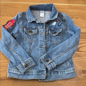 Custom Firetruck Toddler Blue Jean Jacket- name HUDSON